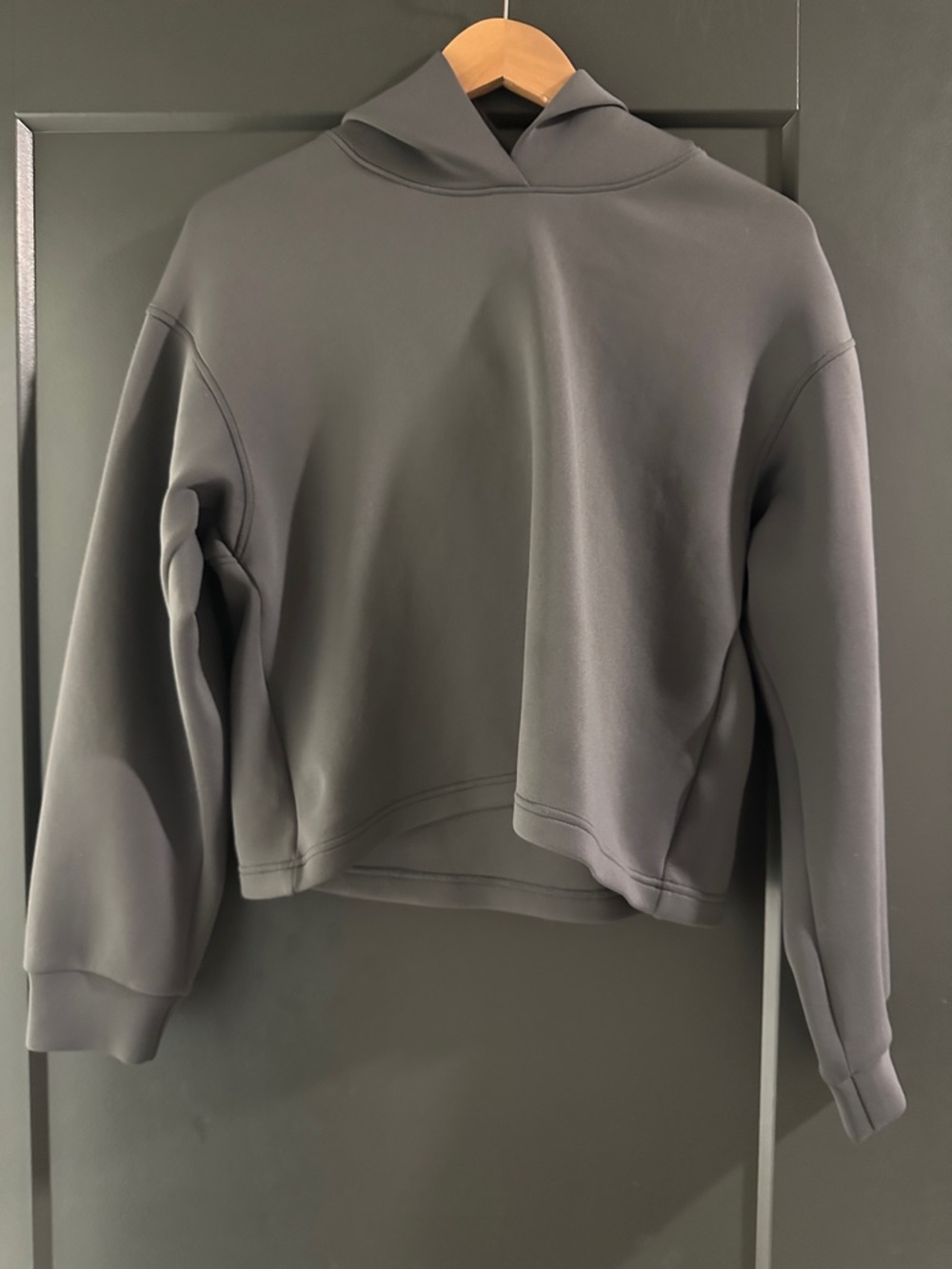 Women's Charcoal Gray Hooded Pullover Sweatshirt